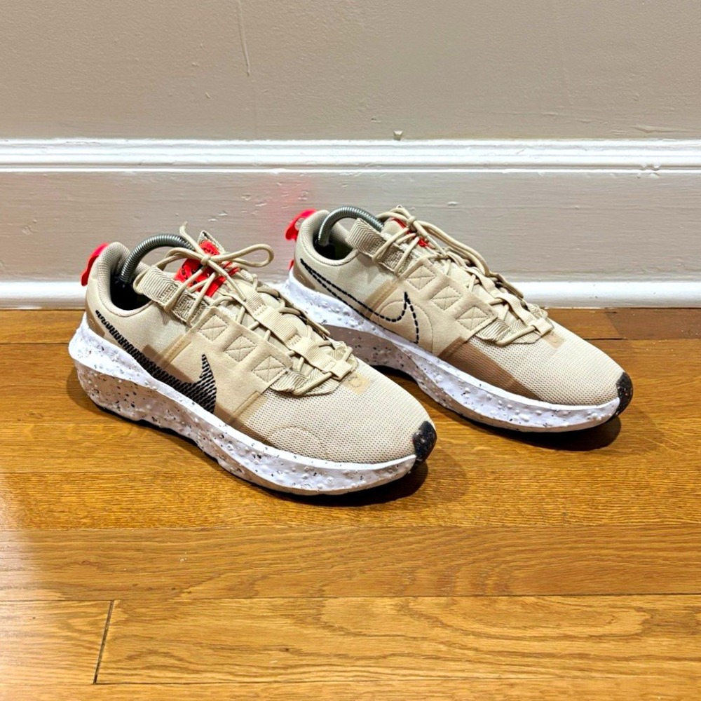 Nike Crater Impact Low Sanddrift Hemp Bright Crimson Sneakers CW2386-105 Sz 11